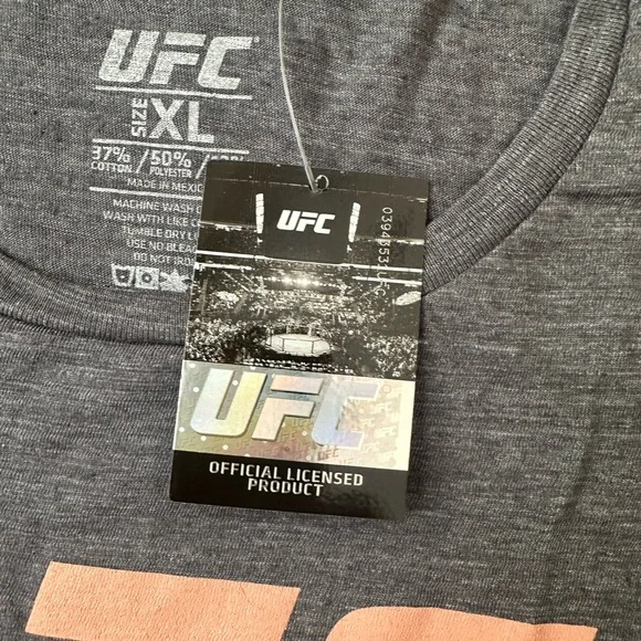 UFC Women’s Tank Top Gray Charcoal Heather Coral Pink Logo Size XL NWT $25 MSRP - Picture 3 of 7